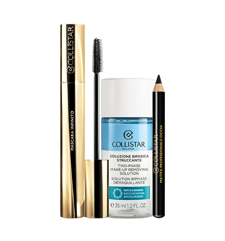 Collistar Mascara Definizione Infinita+ Matita Occhi Nera+ Soluzione Bifasica Struccante Da 35ml 1 Collistar Mascara Definizione Infinita+ Matita Occhi Nera+ Soluzione Bifasica Struccante Da 35ml