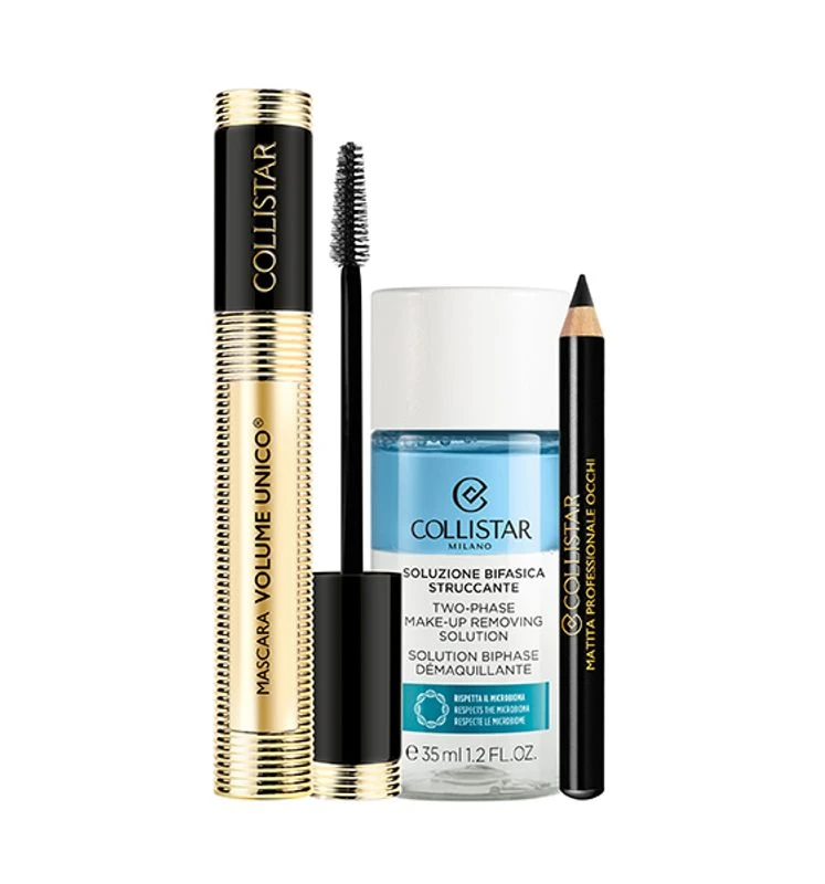 Collistar Mascara Volume Unico+ Matita Occhi Nera+ Soluzione Bifasica Struccante Da 35ml 1 Collistar Mascara Volume Unico+ Matita Occhi Nera+ Soluzione Bifasica Struccante Da 35ml